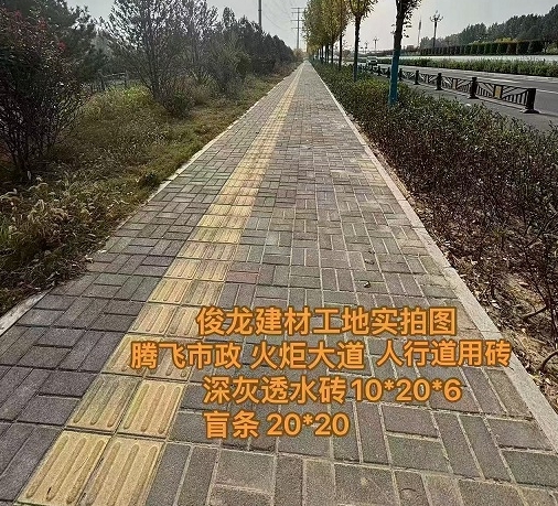 騰飛市政火炬大道人行道用磚（深灰透水磚） 